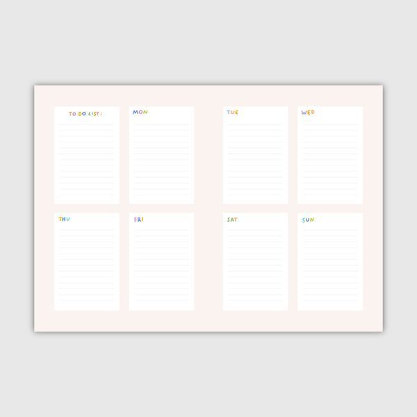 Free PDF file - 3 pages of the planner undated